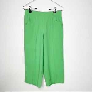 Alfred Dunner Green Capri Pants Women’s Size 8 Petite Culottes Coastal